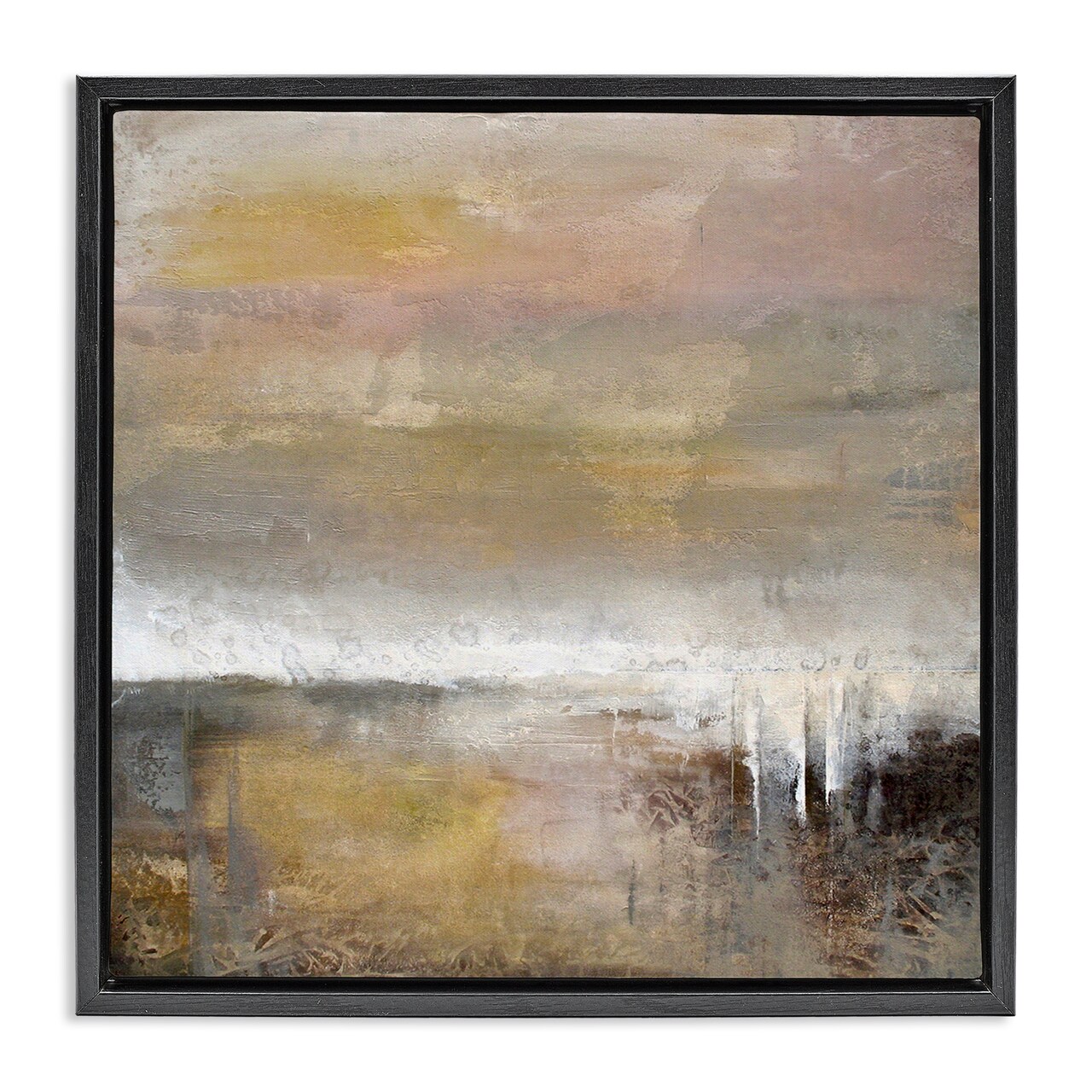 Stupell Industries Neutral Earthy Abstract Landscape Floating Frame Design by Karen Hale